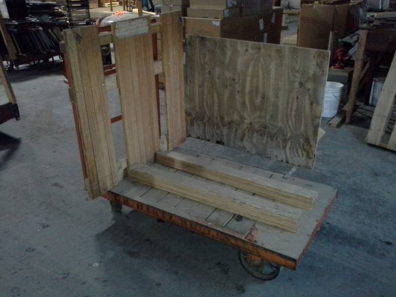 lot 4015 image: Metal Cart - Wood Top