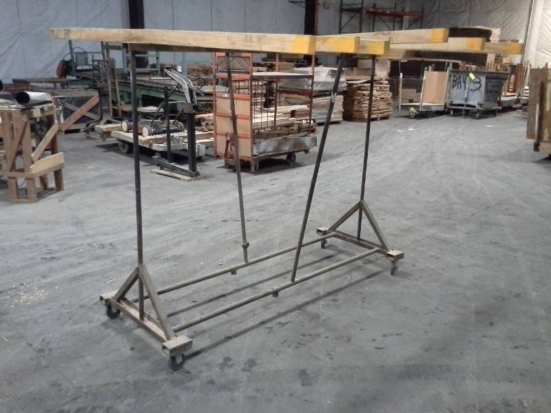 lot 4030 image: Rolling Metal Rack - Custom Top