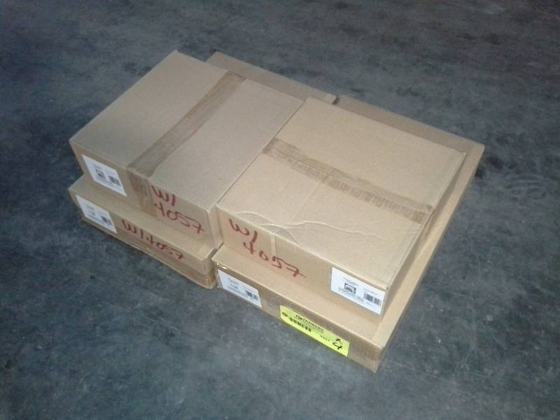 lot 4057 image: Furniture Set - 2 Kiddie Adirondack Chairs, 2 Kiddie Side Tables