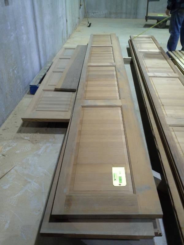 lot 4216 image: Four Beautiful Solid Redwood Garage Door Panels