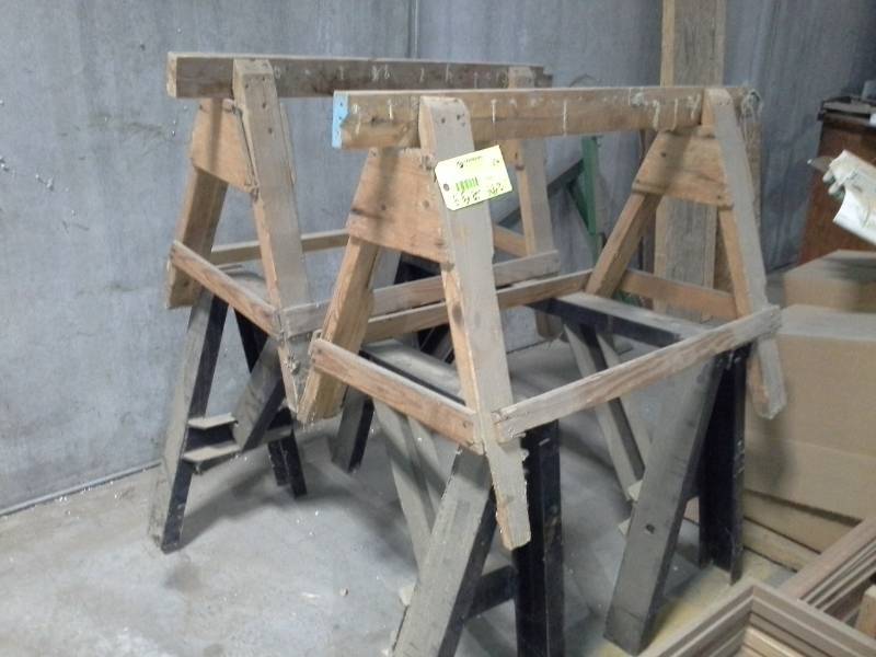 lot 4261 image: Four Saw Horses