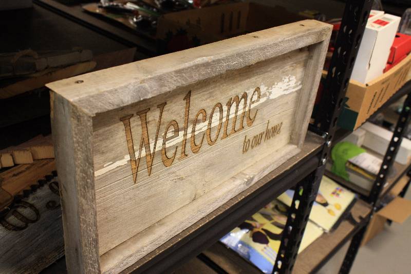 lot 33 image: Welcome to Our Home - Handmade Wood Sign - Laser Engraved