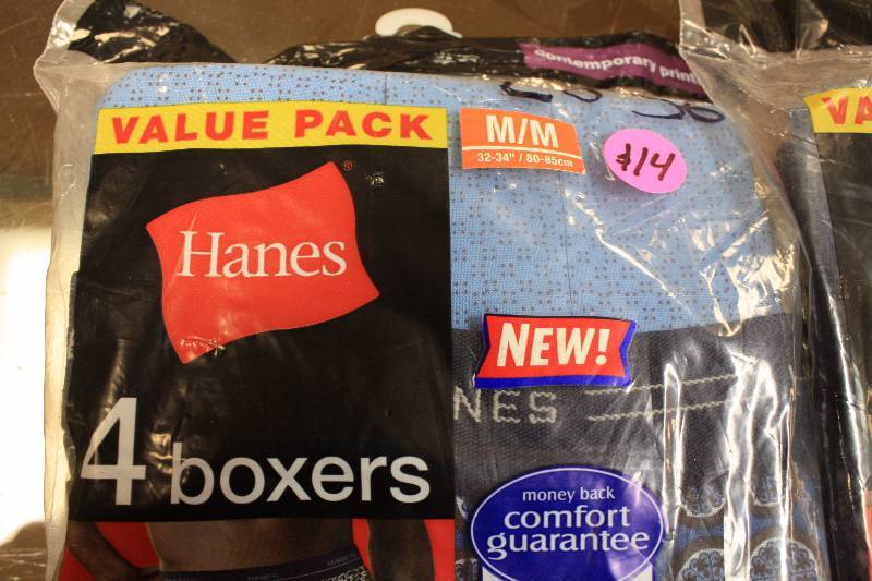 lot 37 image: Hanes Mens Boxers - Medium Size  2 New Packages