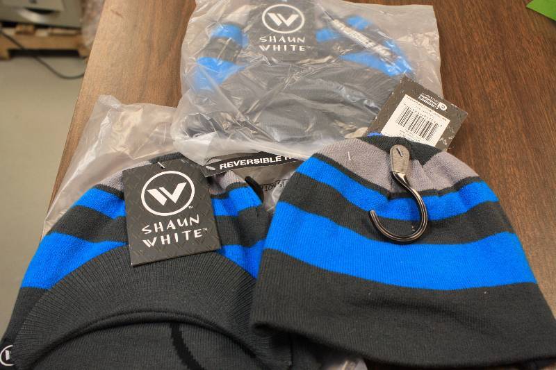 lot 50 image: Shaun White Blue Monster Winter Hats with Bill - 3 Hats $30 Value
