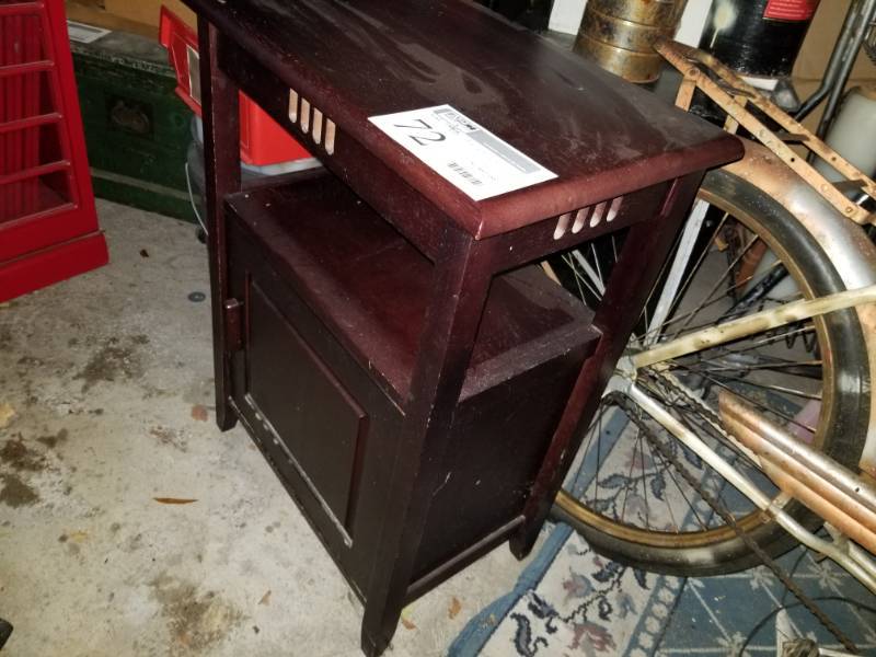 lot 72 image: Wood Side Table with 1-Drawer, Shelf