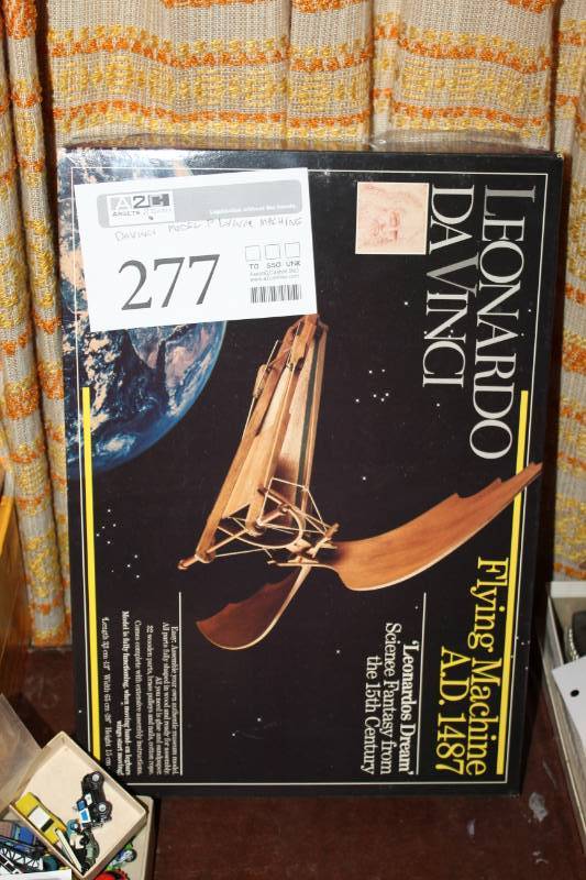 lot 277 image: Leonardo DaVinci Model Flying Machine A.D 1487 Leonards Dream Scale Model Kit