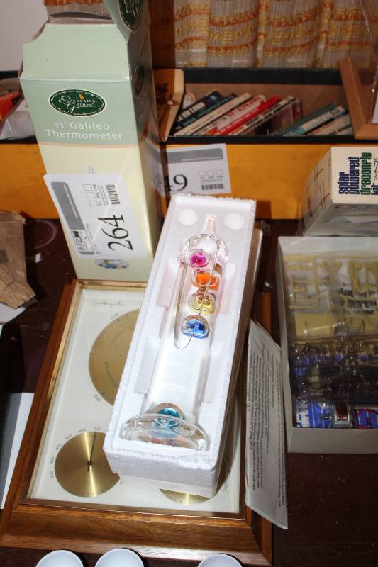 lot 264 image: Enchanted Garden 11in. Galileo Thermometer, Airgide Barometer