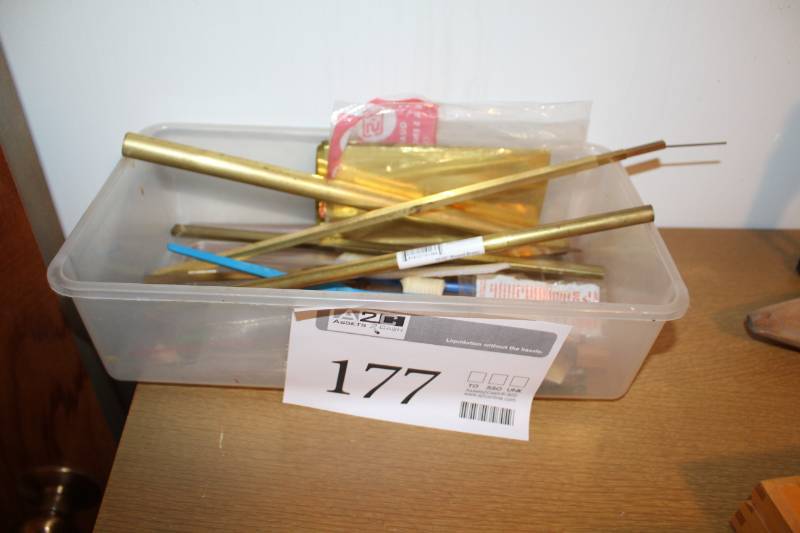 lot 177 image: Brass Bars, Rods, Pencil, Brush, And More