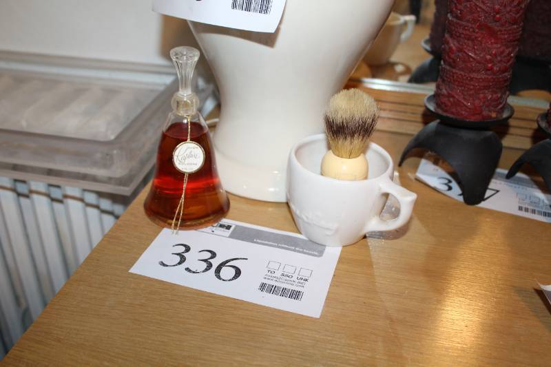 lot 336 image: Avon Rapture Cologne, Shaving Brush with Bowl