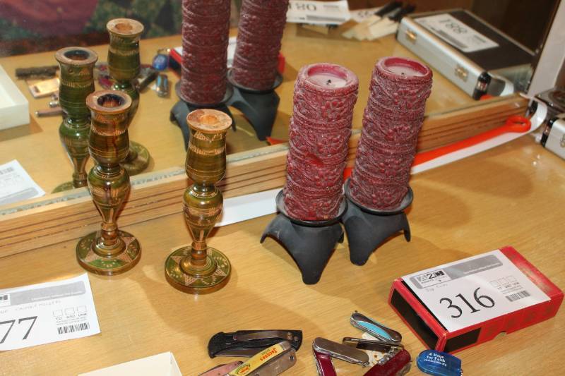lot 377 image: Vintage Candle Holders