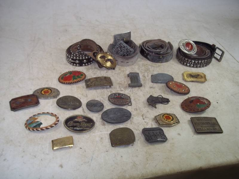 lot 77 image: Belt Buckles with Belts
