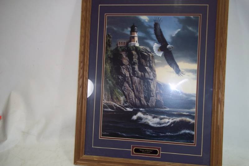 lot 84 image: Framed Eagle Print by Kevin Daniel 24 x 30