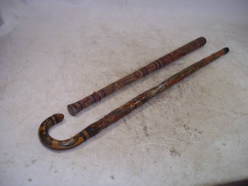 lot 98 image: Engraved Cane and  Club