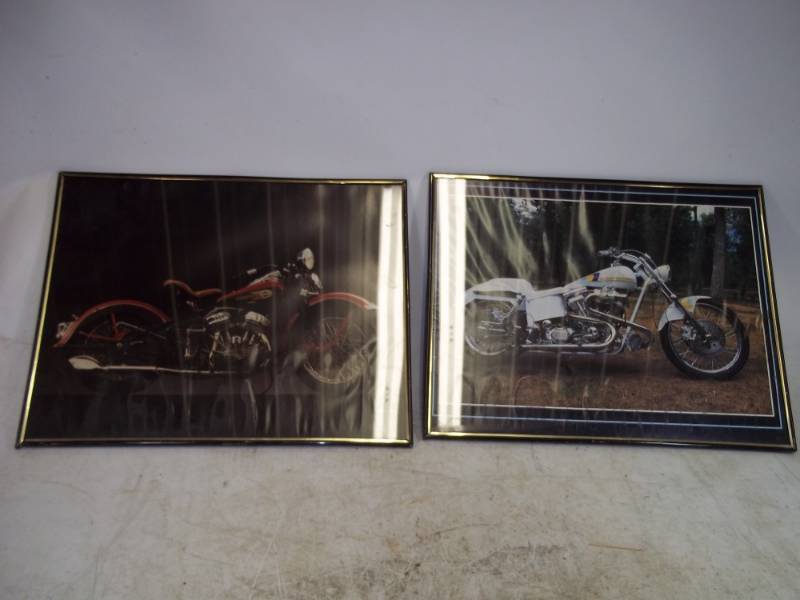 lot 103 image: Pair of Harly Davidson Prints 16 x 20