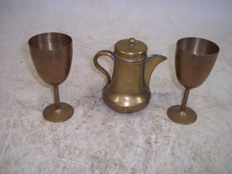 lot 110 image: Brass Cups and picture