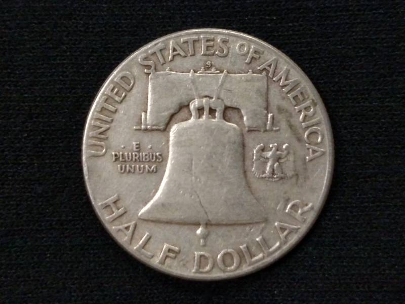 lot 50 image: 1951 S Franklin Silver Half Dollar...