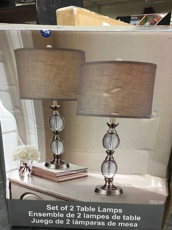 lot 175 image: 2PK Crystal Table Lamps, Retail $69.99