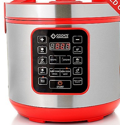 lot 178 image: Cooks Companion 900W 5.3 qt Ceramic Nonstick Low Pressure Digital InstaCooker, Retail $54.99