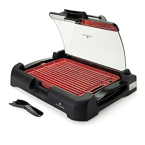 lot 197 image: Paula Deen 1800W GranIT Stone-Infused Titanium Ceramic Nonstick Reversible Grill  Griddle, Retail $79.99