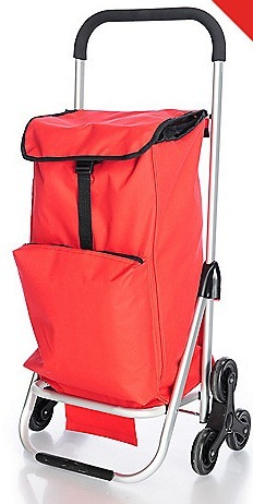 lot 201 image: Simply Climb 34 Foldable Rolling Cart w Removable Bag & Insulated Compartment, Retail $22.95