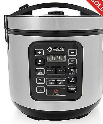lot 223 image: Cooks Companion 900W 5.3 qt Ceramic Nonstick Low Pressure Digital InstaCooker, Retail $54.99