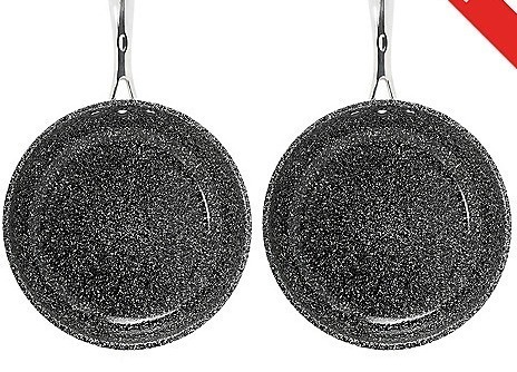 lot 167 image: Deen Brothers GranIT Stone- Infused Titanium Nonstick 2-Piece 10 Fry Pan Set, Retail $34.99