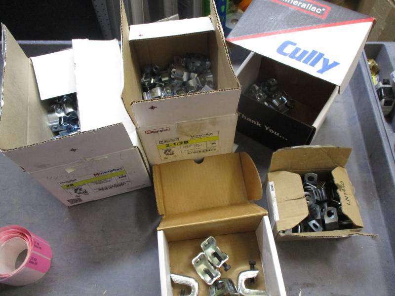 lot 39 image: Conduit Hanger 2, 2-12, 12, 34 beam clamp, and vinyl coated clamps