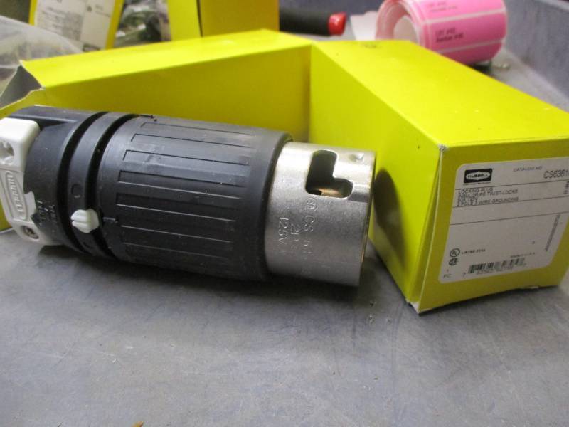 lot 41 image: 50A 125V 2P 3W Black  White TWIST-LOCK Locking Blade Plug