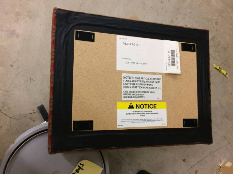 lot 37 image: OFS Cushioned Office Seat To Be Placed On Top Of A File Cabinet For Extra Seating In An Office - Excellent Condition