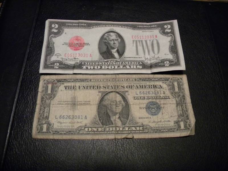 $2.00 Bill & $1.00 Silver Certificate