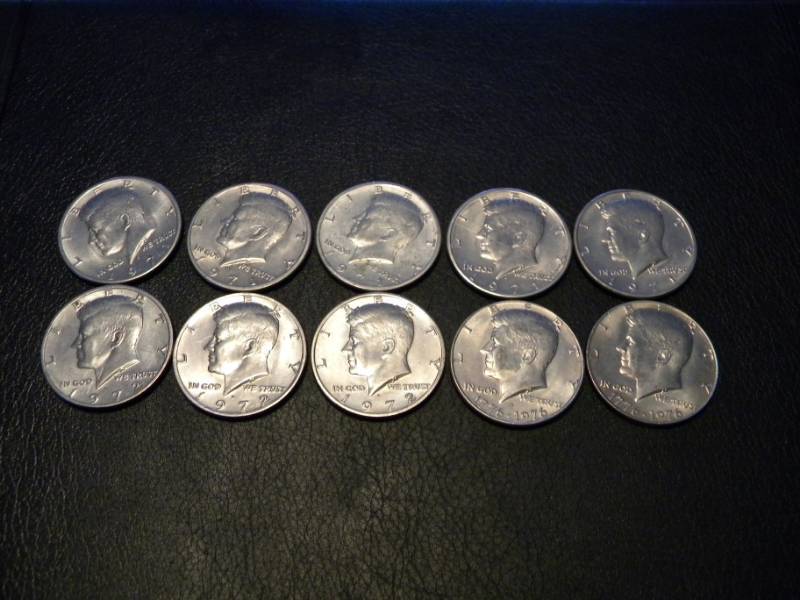 10 Kennedy Half Dollars