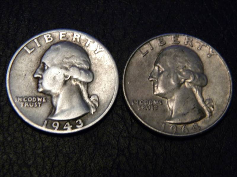 1943 & 1964 Washington Silver Quarters