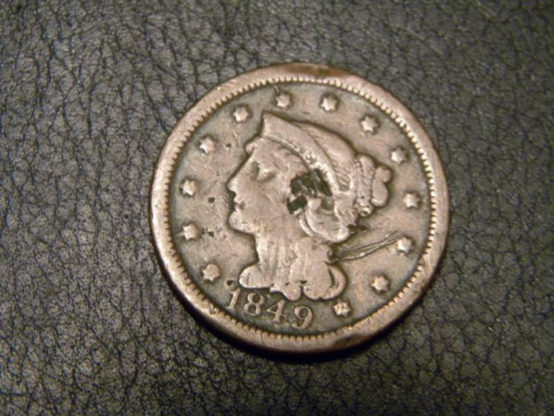 1849 Liberty One Cent (Braided Hair)