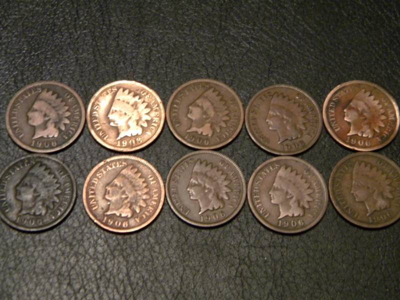 10 Indian Head Pennies
