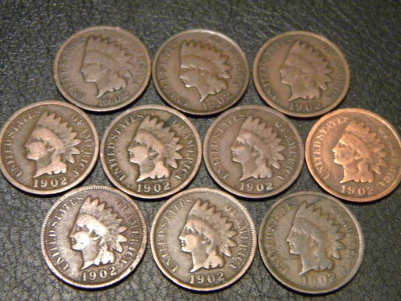 10 Indian Head Pennies