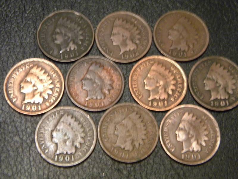 10 Indian Head Pennies