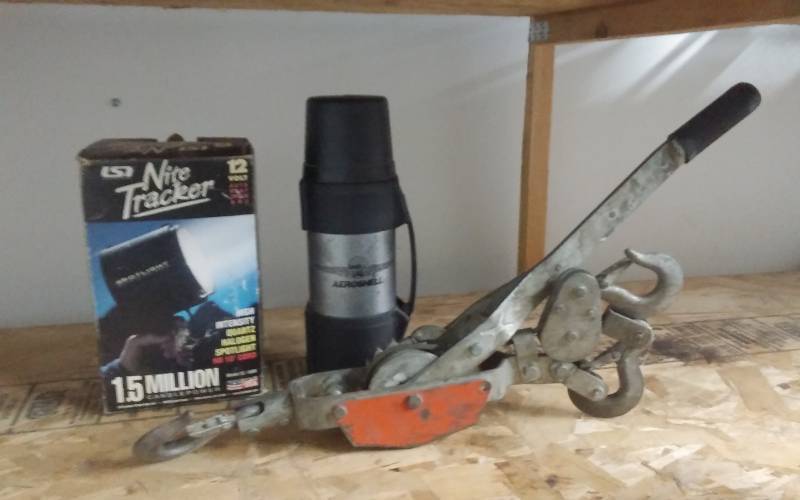lot 18 image: Come-Along, Night Tracker Spot Light & Thermos