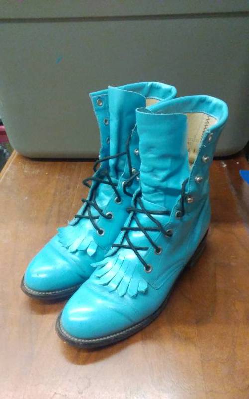 Justin Wedgewood Blue With Polish Size 5