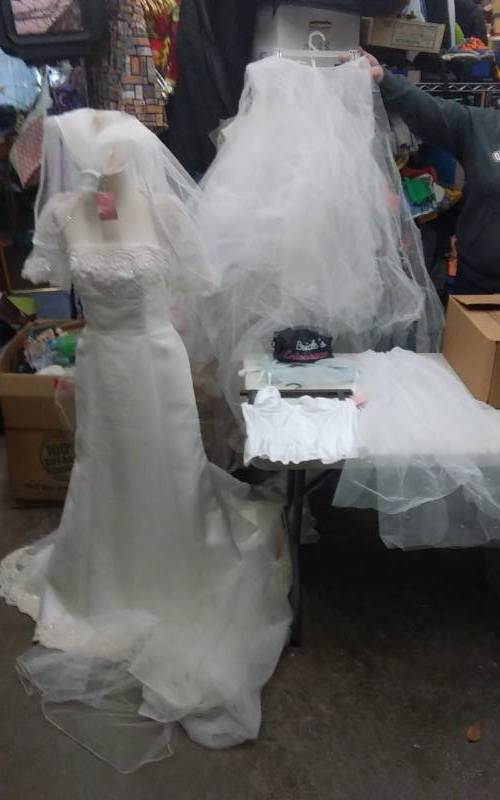 Davids Bridal Size 10 Wedding Gown, Veils, Tulle Skirt