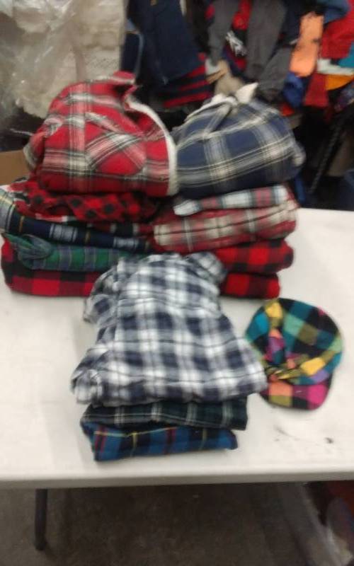 Large Lot Of Assorted Flannel Shirts