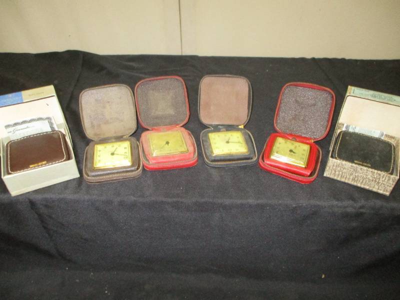lot 82 image: Genuine Leather Travel Clocks