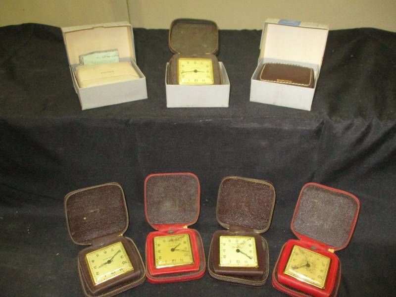lot 83 image: Genuine Leather Travel Clocks