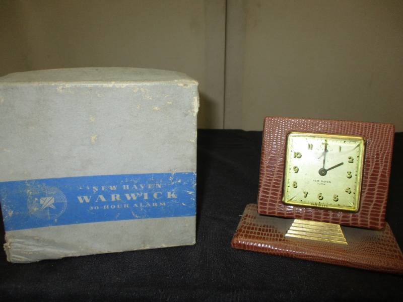 lot 85 image: Genuine Leather Travel Clocks