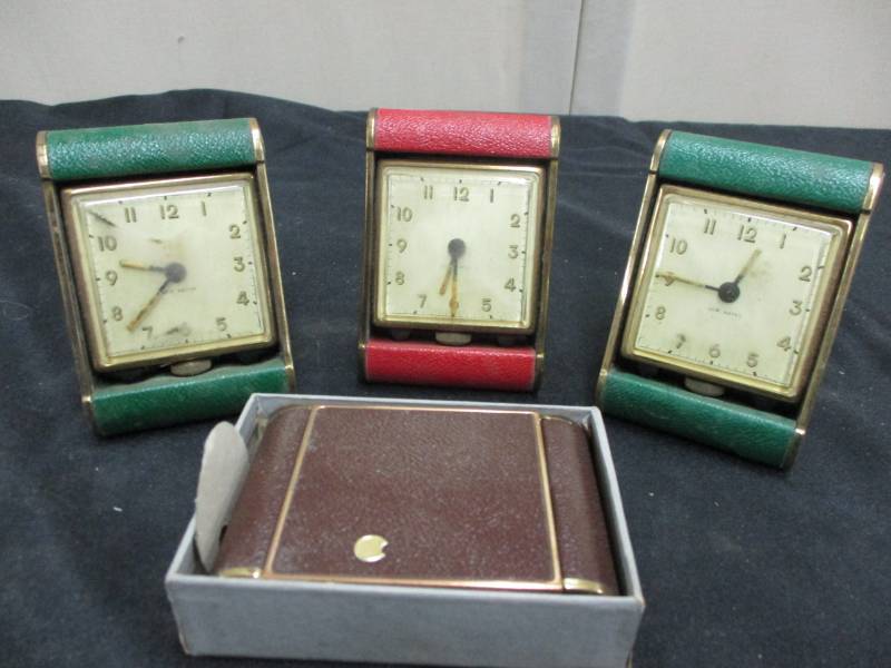lot 86 image: Genuine Leather Travel Clocks