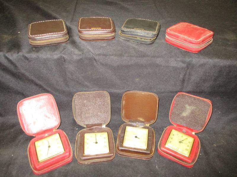lot 89 image: Genuine Leather Travel Clocks
