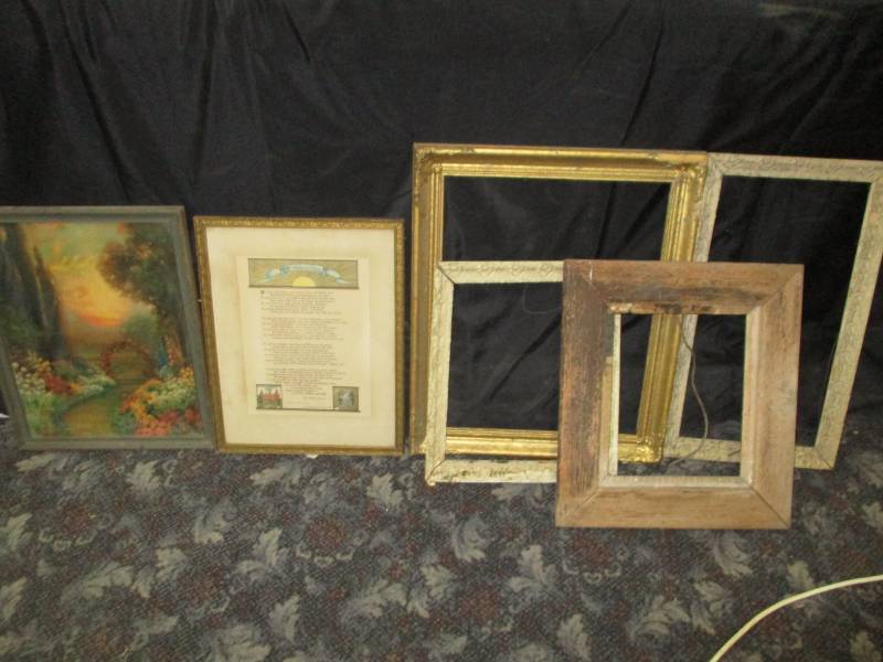 lot 135 image: Old Frames and pictures