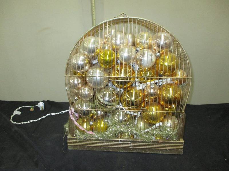 lot 161 image: Birdcage full of ornaments