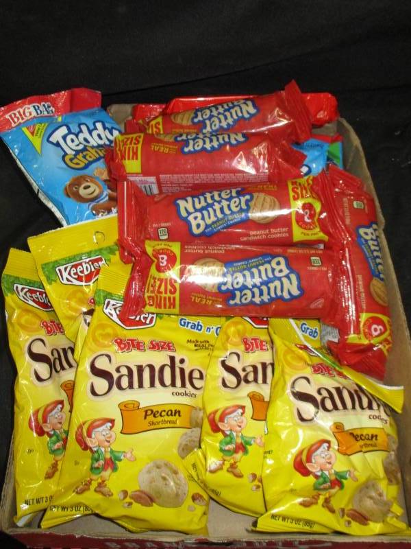 lot 234 image: Cookie snacks, nutter butters, teddy grahams and Sandies