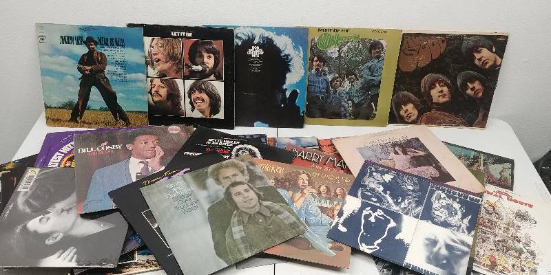 lot 82 image: Vintage & Collectible Vinyl Albums & Covers including The Beatles and more.
