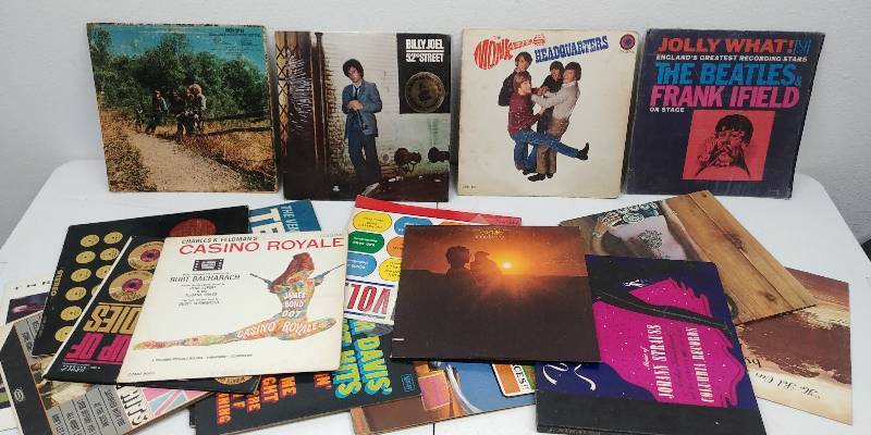 lot 80 image: Vintage & Collectible Vinyl Albums & Covers including The Beatles and more.